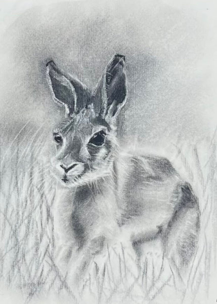 Happy Little Rabbit Original Drawing 11" x 14"