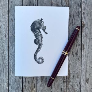 6 Pack Note Cards Seahorse Blank